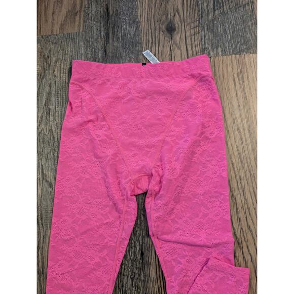 Savage X Fenty hot pink Lace Leggings size 12 - 14 - Picture 2 of 6
